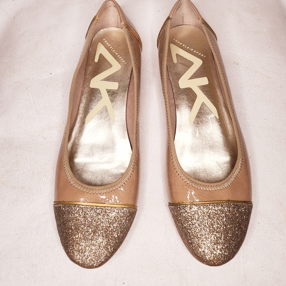 Anne Klein Sport Gold Ballet Flats